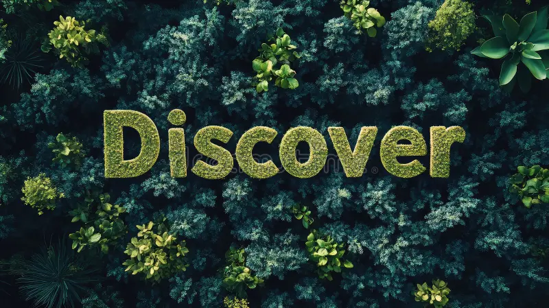 discover word crafted outdoor wilderness treetop lettering 349017070